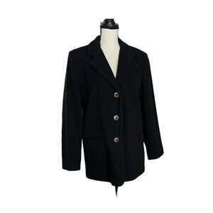 Vintage Black harv’e benard Wool Blend button front Blazer. Size 12
